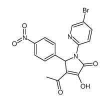 3-acetyl-1-(5-bromopyridin-2-yl)-4-hydroxy-2-(4-nitrophenyl)-2H-pyrrol-5-one结构式