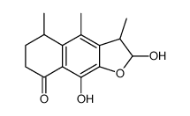 2,9-Dihydroxy-3,4,5-trimethyl-2,3,6,7-tetrahydro-5H-naphtho[2,3-b]furan-8-one结构式