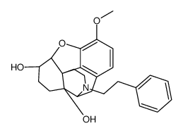 (4R,4aS,7S,7aR,12bS)-9-methoxy-3-(2-phenylethyl)-1,2,4,5,6,7,7a,13-octahydro-4,12-methanobenzofuro[3,2-e]isoquinoline-4a,7-diol结构式