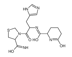 3-[3-(1H-imidazol-5-yl)-2-[(6-oxopiperidine-2-carbonyl)amino]propanoyl]-1,3-thiazolidine-4-carboxamide Structure