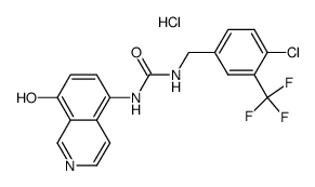 hydrochloride salt of 1-(8-hydroxy-isoquinolin-5-yl)-3-(4-chloro-3-trifluoromethyl-benzyl)-urea结构式