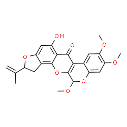 (2R,12S)-1,2-Dihydro-5-hydroxy-8,9,12-trimethoxy-2-(1-methylvinyl)[1]benzopyrano[3,4-b]furo[2,3-h][1]benzopyran-6(12H)-one结构式
