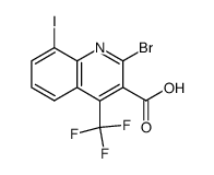 2-bromo-8-iodoo-4-(trifluoromethyl)quinoline-3-carboxylic acid结构式