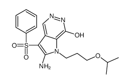 2-amino-3-(benzenesulfonyl)-1-(3-propan-2-yloxypropyl)-6H-pyrrolo[2,3-d]pyridazin-7-one结构式