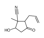 5-Hydroxy-1-methyl-3-oxo-2-(2-propenyl)cyclopentanecarbonitrile结构式