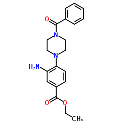 3-AMINO-4-(4-BENZOYL-PIPERAZIN-1-YL)-BENZOIC ACID ETHYL ESTER结构式