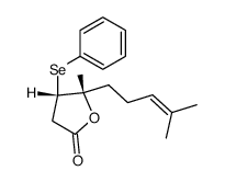 (4S,5S)-5-methyl-5-(4-methylpent-3-en-1-yl)-4-(phenylselanyl)dihydrofuran-2(3H)-one结构式