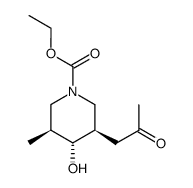 ethyl rel(3R,4R,5S)-4-hydroxy-5-methyl-3-(2-oxopropyl)piperidine-1-carboxylate结构式