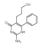 2-amino-5-(3-hydroxypropyl)-6-phenyl-1H-pyrimidin-4-one structure