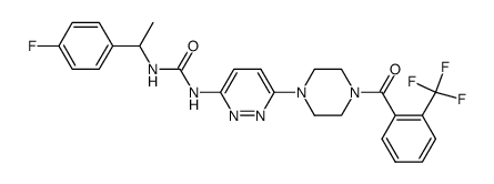 1-[1-(4-fluorophenyl)ethyl]-3-{6-[4-(2-trifluoromethylbenzoyl)piperazin-1-yl]pyridazin-3-yl}urea结构式