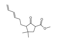 2-methoxycarbonyl-4,4-dimethyl-5-(3,5-hexadienyl)-cyclopentanone结构式