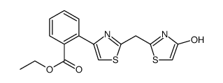 Benzoic acid, 2-[2-[(4-hydroxy-2-thiazolyl)methyl]-4-thiazolyl]-, ethyl ester Structure