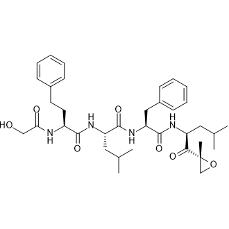 N-[(2S)-2-(Glycoloylamino)-4-phenylbutanoyl]-L-leucyl-N-{(2S)-4-methyl-1-[(2R)-2-methyl-2-oxiranyl]-1-oxo-2-pentanyl}-L-phenylalaninamide结构式