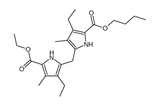 butyl 5'-ethoxycarbonyl-3',4-diethyl-3,4'-dimethyl-2,2'-dipyrrylmethane-5-carboxylate结构式