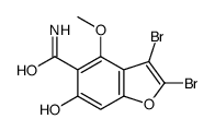 2,3-dibromo-6-hydroxy-4-methoxy-1-benzofuran-5-carboxamide结构式
