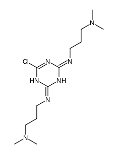 6-chloro-2-N,4-N-bis[3-(dimethylamino)propyl]-1,3,5-triazine-2,4-diamine结构式