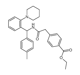ethyl 4-{N-[α-(4-methyl-phenyl)-2-piperidino-benzyl]-aminocarbonylmethyl}-benzoate Structure
