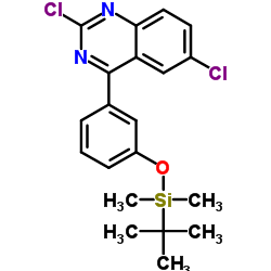 2,6-Dichloro-4-(3-{[dimethyl(2-methyl-2-propanyl)silyl]oxy}phenyl)quinazoline Structure