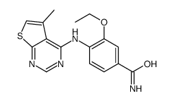 3-ethoxy-4-[(5-methylthieno[2,3-d]pyrimidin-4-yl)amino]benzamide结构式