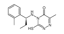 (S)-4-[1-(2'-methylphenyl)propyl]amino-3-mercapto-6-methyl-4H-1,2,4-triazin-5-one Structure