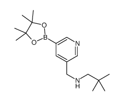 N-(2,2-二甲基丙基)-5-(4,4,5,5-四甲基-1,3,2-二噁硼烷-2-基)-3-吡啶甲胺结构式