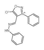 (4E)-3-phenyl-4-[(2-phenylhydrazinyl)methylidene]-1-oxa-2-aza-3-azoniacyclopent-2-en-5-one结构式