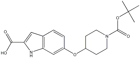 6-(1-(tert-butoxycarbonyl)piperidin-4-yloxy)-1H-indole-2-carboxylic acid picture