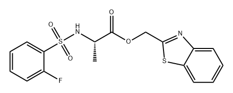 Benzo[d]thiazol-2-ylmethyl ((2-fluorophenyl)sulfonyl)-L-alaninate结构式