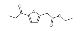 (5-propionyl-thiophen-2-yl)-acetic acid ethyl ester Structure