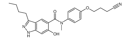 5-{N-[4-(3-cyanopropoxy)phenyl]-N-methylaminocarbonyl}-3-butyl-6-hydroxy-1H-indazole Structure