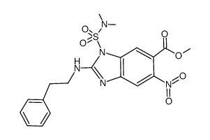 methyl 1-[(dimethylamino)sulfonyl]-5-nitro-2-[(2-phenylethyl)amino]-1H-benzimidazole-6-carboxylate结构式