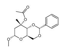 Methyl-3-O-acetyl-4,6-O-benzyliden-2-desoxy-3-C-methyl-α-D-ribo-hexopyranosid Structure