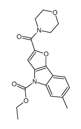 6-Methyl-2-(morpholine-4-carbonyl)-furo[3,2-b]indole-4-carboxylic acid ethyl ester结构式