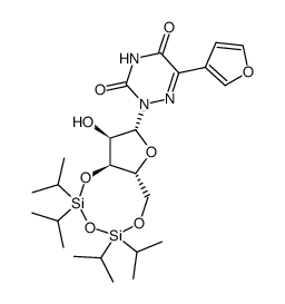 5-(3-furyl)-1-<(3',5'-tetraisopropyldisiloxane-1,3-diyl)-β-D-ribofuranosyl>-6-azauracil Structure