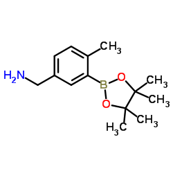 1-[4-Methyl-3-(4,4,5,5-tetramethyl-1,3,2-dioxaborolan-2-yl)phenyl]methanamine图片