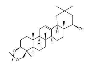 22β-hydroxy-3β,24-isopropylidenedioxyolean-12-ene结构式