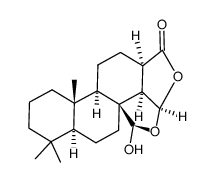 (13α,21R)-4,4-Dimethyl-15β,8-(epoxymethano)-21-hydroxy-18-nor-16-oxa-5α-androstane-17-one structure