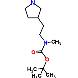 2-Methyl-2-propanyl methyl[2-(3-pyrrolidinyl)ethyl]carbamate结构式