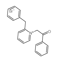 Pyridinium,1-(2-oxo-2-phenylethyl)-2-(phenylmethyl)-, bromide (1:1) Structure