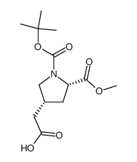 2-methyl 1-(tert-butyl) (2S-cis)-4-(2-hydroxy-2-oxoethyl)-1,2-pyrrolidinedicarboxylate Structure