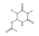 5-fluoro-1-methyl-2,6-dioxohexahydropyrimidin-4-yl acetate结构式