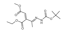 1-ethyl 4-methyl 2-(1-(2-(tert-butoxycarbonyl)hydrazono)ethyl)but-2-enedioate Structure