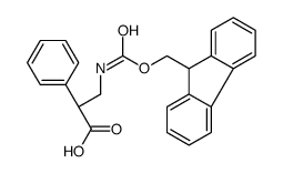 (R)-3-((((9H-Fluoren-9-yl)methoxy)carbonyl)amino)-2-phenylpropanoic acid Structure