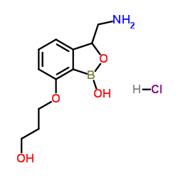 3-(Aminomethyl)-7-(3-hydroxypropoxy)-2,1-benzoxaborol-1(3H)-ol hydrochloride (1:1)结构式