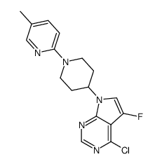 4-chloro-5-fluoro-7-[1-(5-methylpyridin-2-yl)piperidin-4-yl]-7H-pyrrolo[2,3-d]pyrimidine结构式