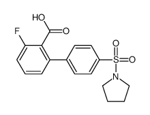 2-fluoro-6-(4-pyrrolidin-1-ylsulfonylphenyl)benzoic acid Structure