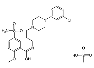 N-[3-[4-(3-chlorophenyl)piperazin-1-yl]propyl]-2-methoxy-5-sulfamoylbenzamide,methanesulfonic acid Structure