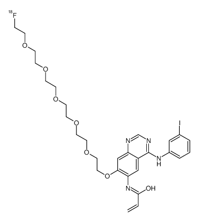 N-[7-[2-[2-[2-[2-[2-(2-fluoranylethoxy)ethoxy]ethoxy]ethoxy]ethoxy]ethoxy]-4-(3-iodoanilino)quinazolin-6-yl]prop-2-enamide Structure