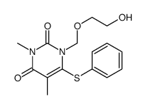 1-(2-hydroxyethoxymethyl)-3,5-dimethyl-6-phenylsulfanylpyrimidine-2,4-dione结构式