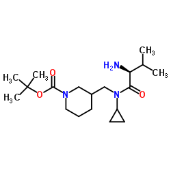 2-Methyl-2-propanyl 3-{[cyclopropyl(L-valyl)amino]methyl}-1-piperidinecarboxylate Structure